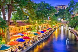 San Antonio riverwalk at night