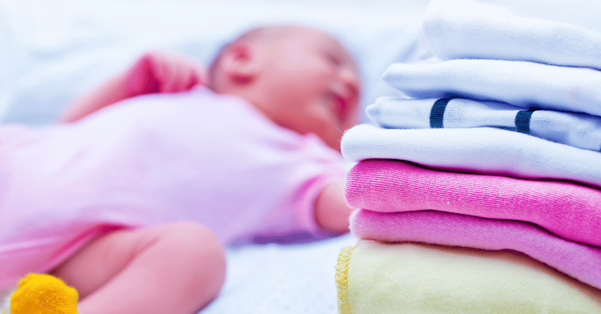 Freshly washed baby clothes